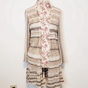 Crochet Stripe Cardigan